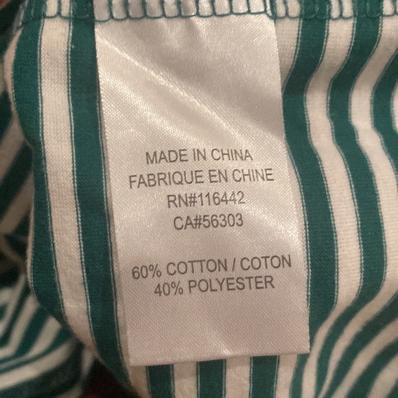 ZINE (Zumiez Skate) Green and White Stripped Tee L - Picture 3 of 3